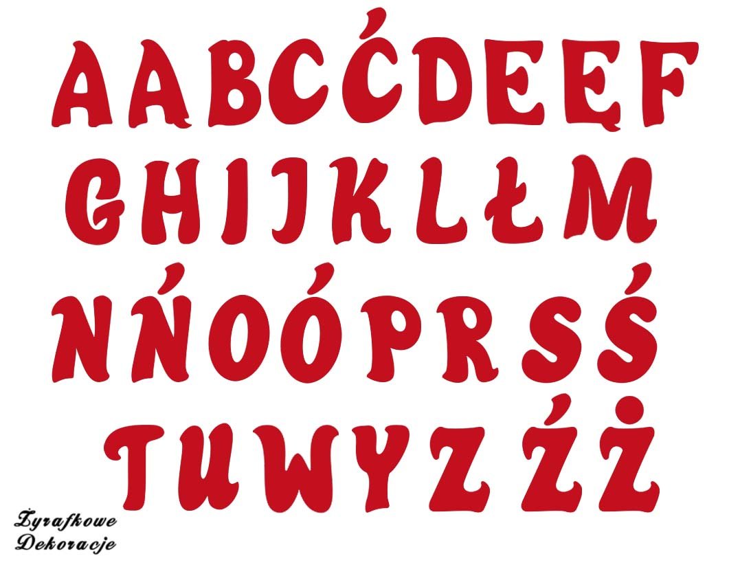 Small Writte dowolny napis czerwony wielkie