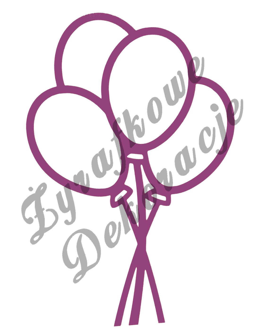 4 balony ażurowe fioletowy