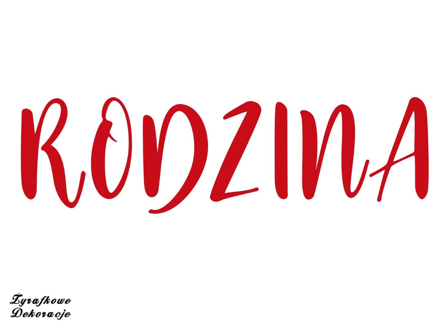 Rodzina napis czerwony