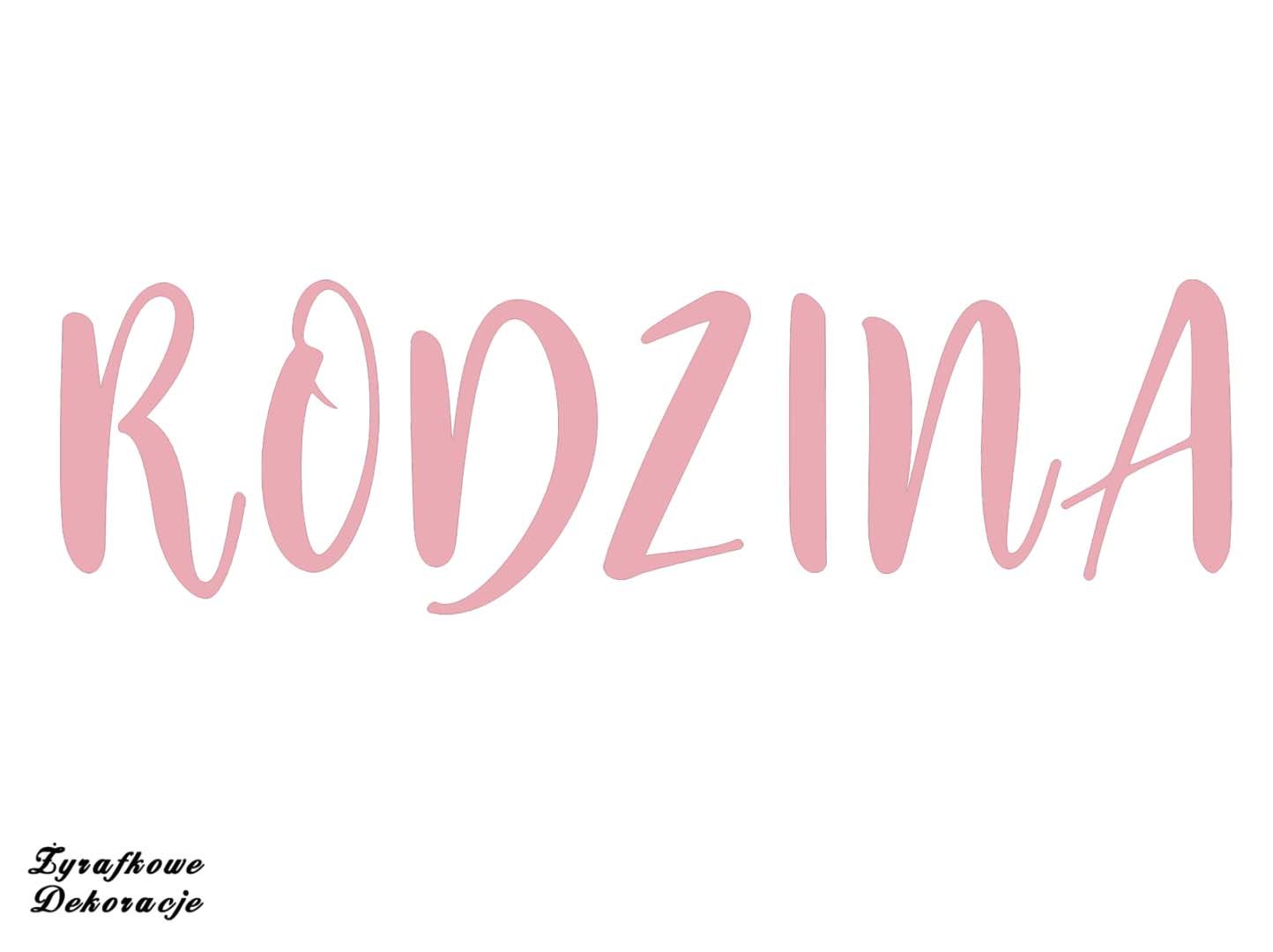 Rodzina napis różowy