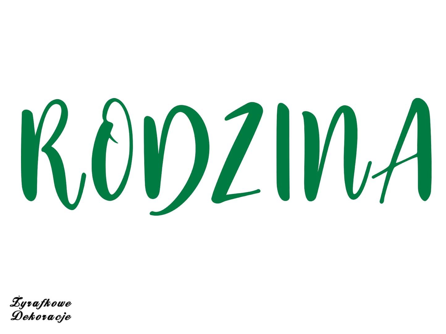 Rodzina napis zielony
