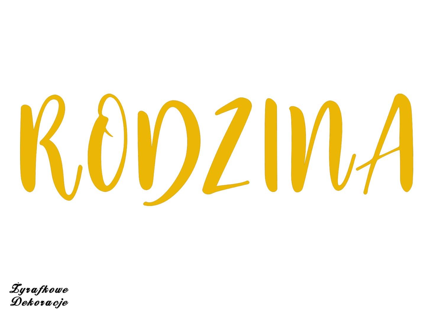 Rodzina napis żółty